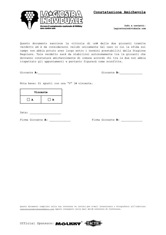 Anteprima della prima pagina di Constatazione amichevole