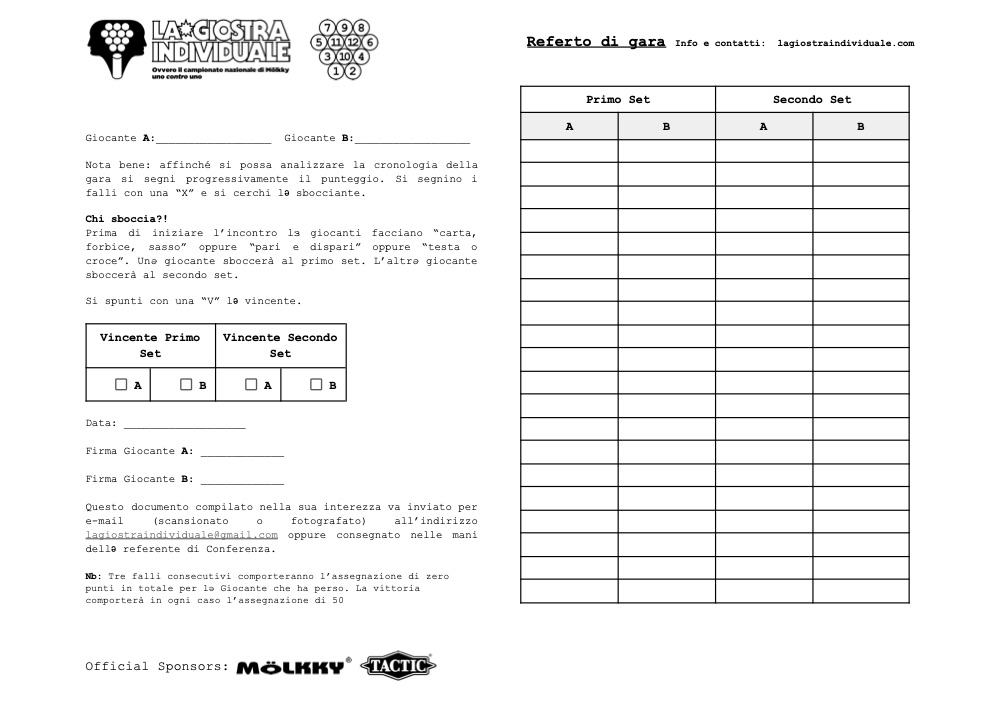 Anteprima della prima pagina di Referto di gara